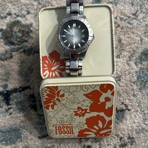 Fossil Silver and Black Men's Watch